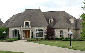 Light poles in front lawn